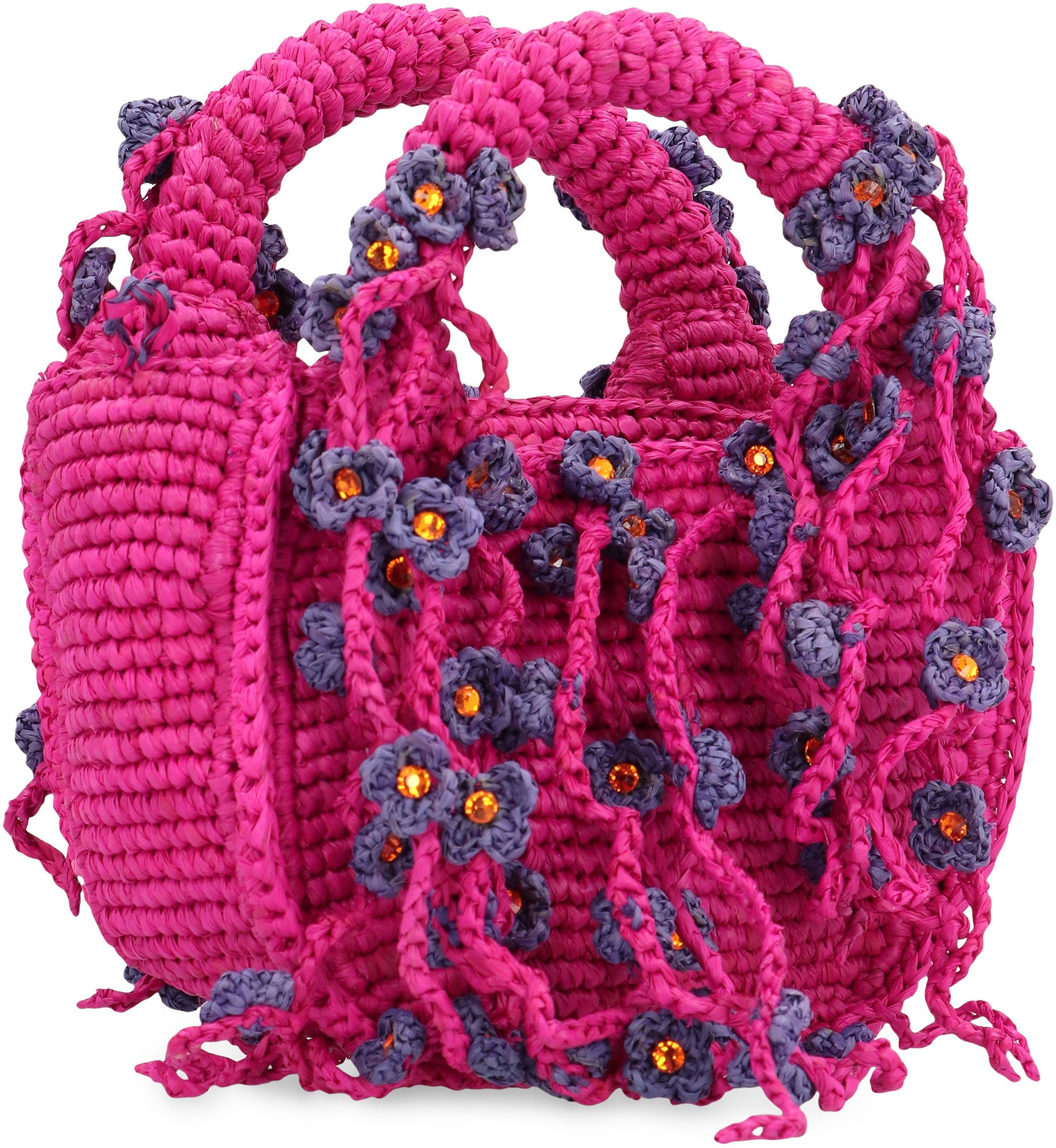 MADE FOR A WOMAN Mini Woven Raffia Handbag with Adjustable Strap