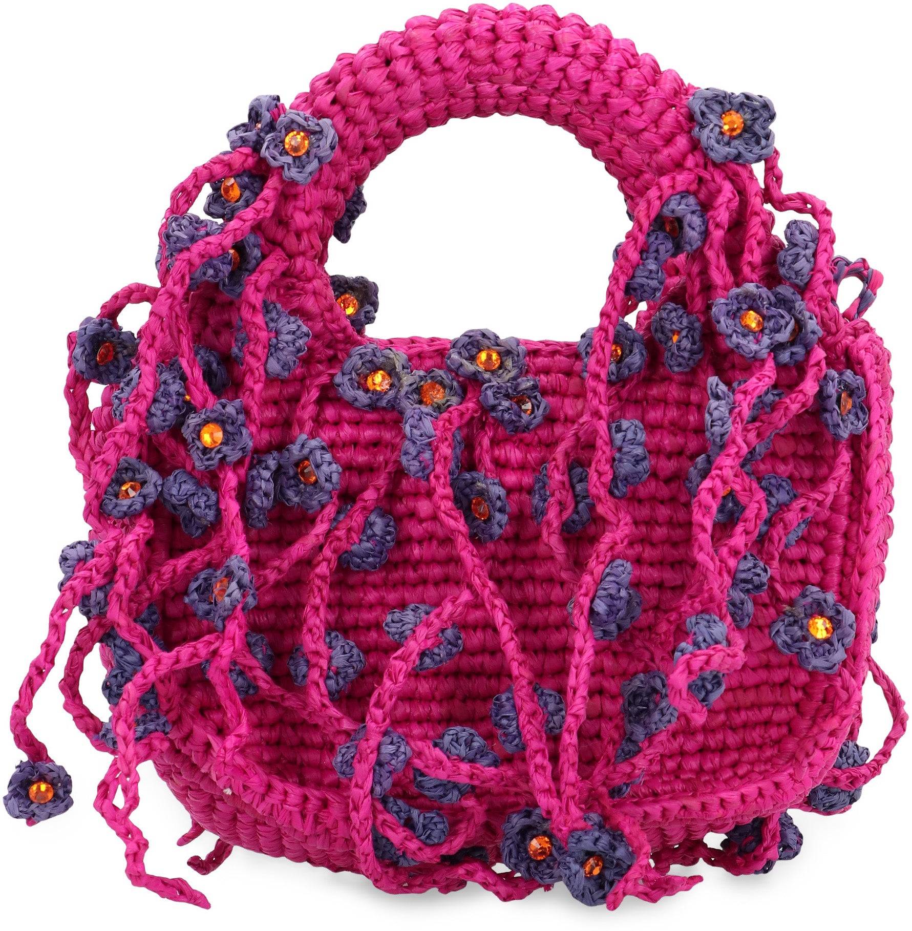 MADE FOR A WOMAN Mini Woven Raffia Handbag with Adjustable Strap