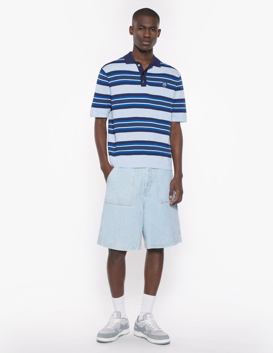 MAISON KITSUNÉ Fine Gauge Striped Polo - SS25 for Men