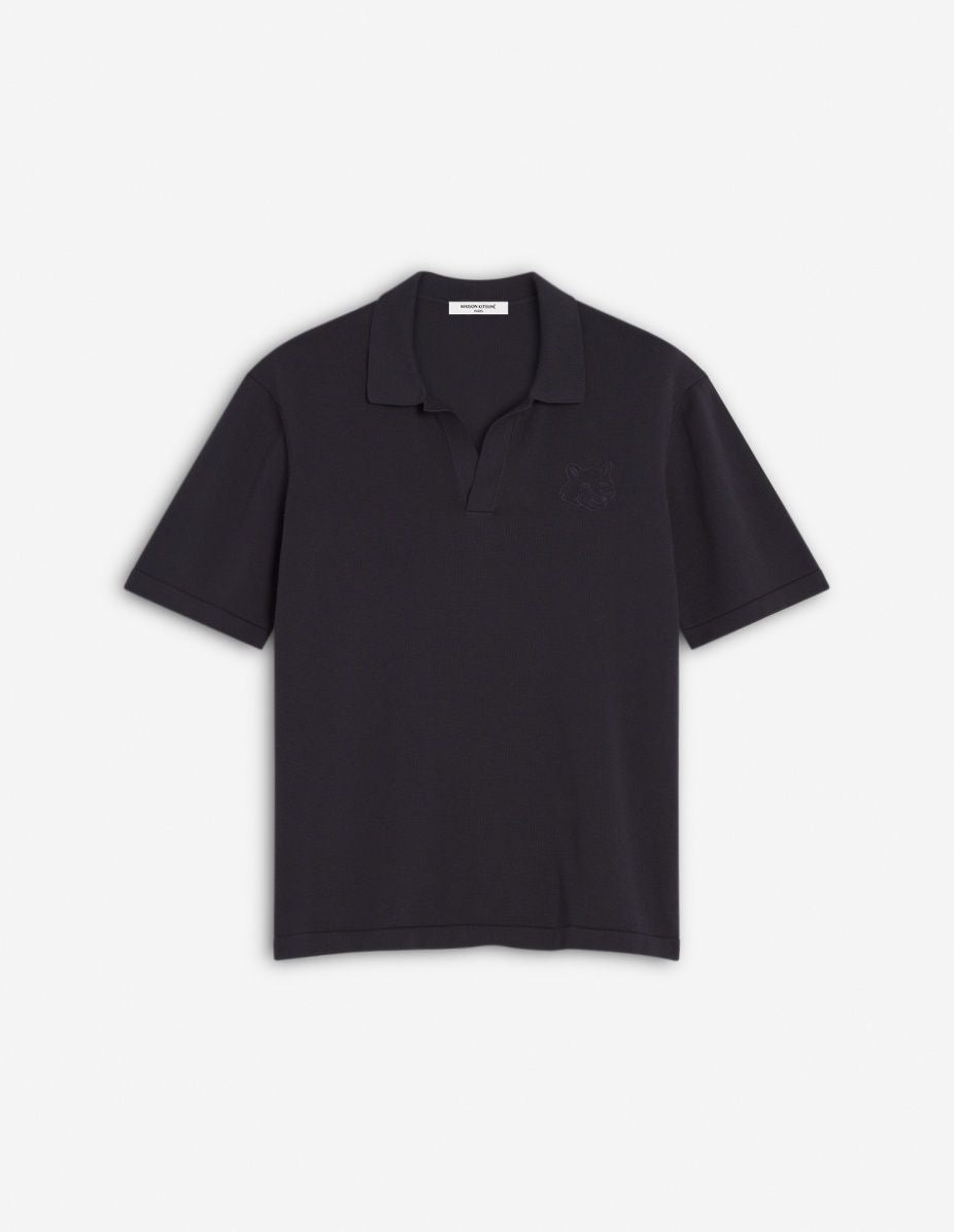 MAISON KITSUNÉ Bold Fox Head Embroidered Knit Polo for Men