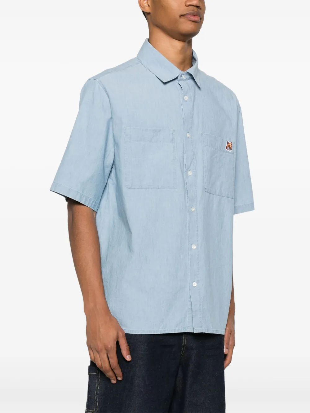 MAISON KITSUNÉ Light Chambray Shirt for Men - SS25 Collection