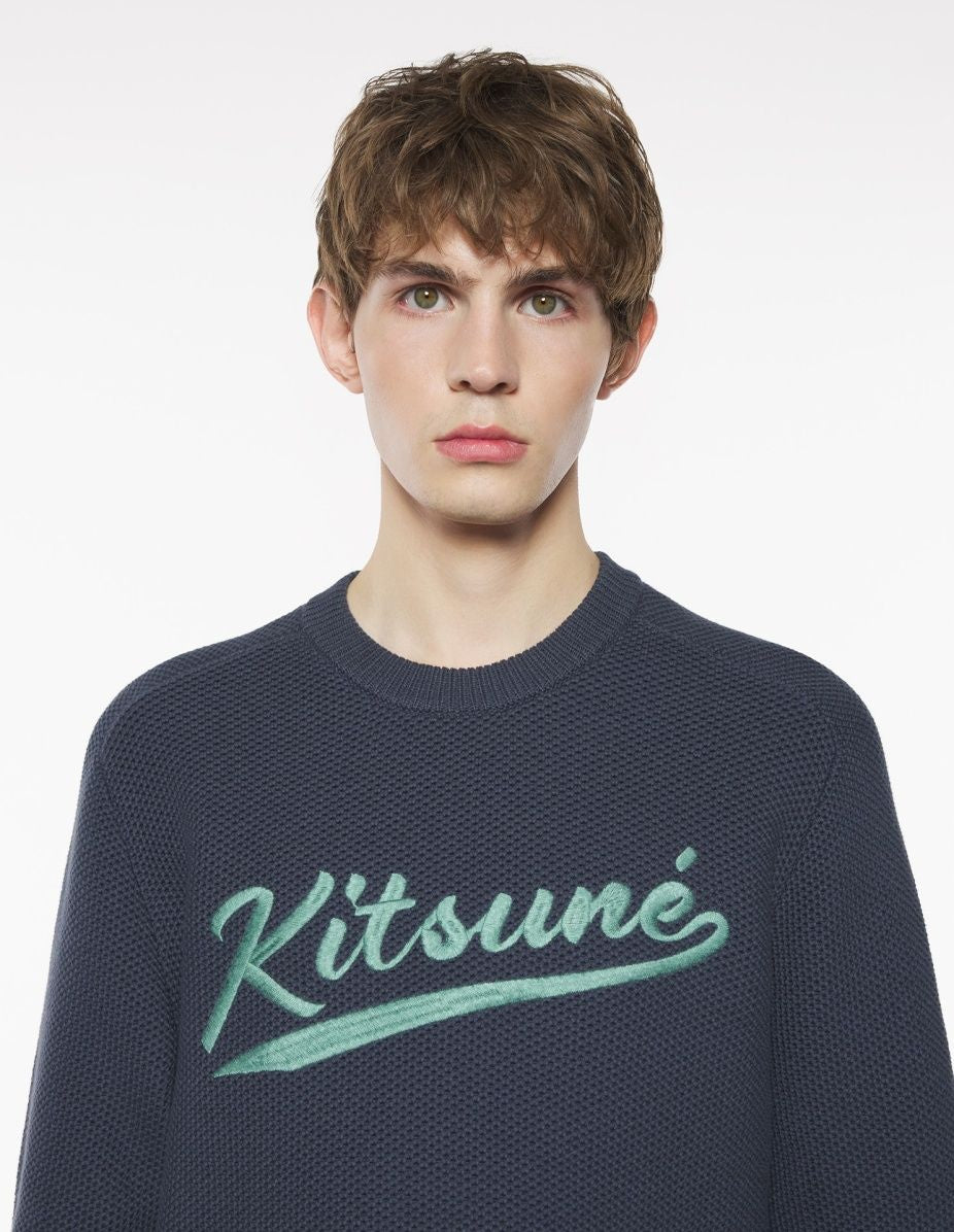 MAISON KITSUNÉ Varsity Embroidered Mesh Jumper - Men's