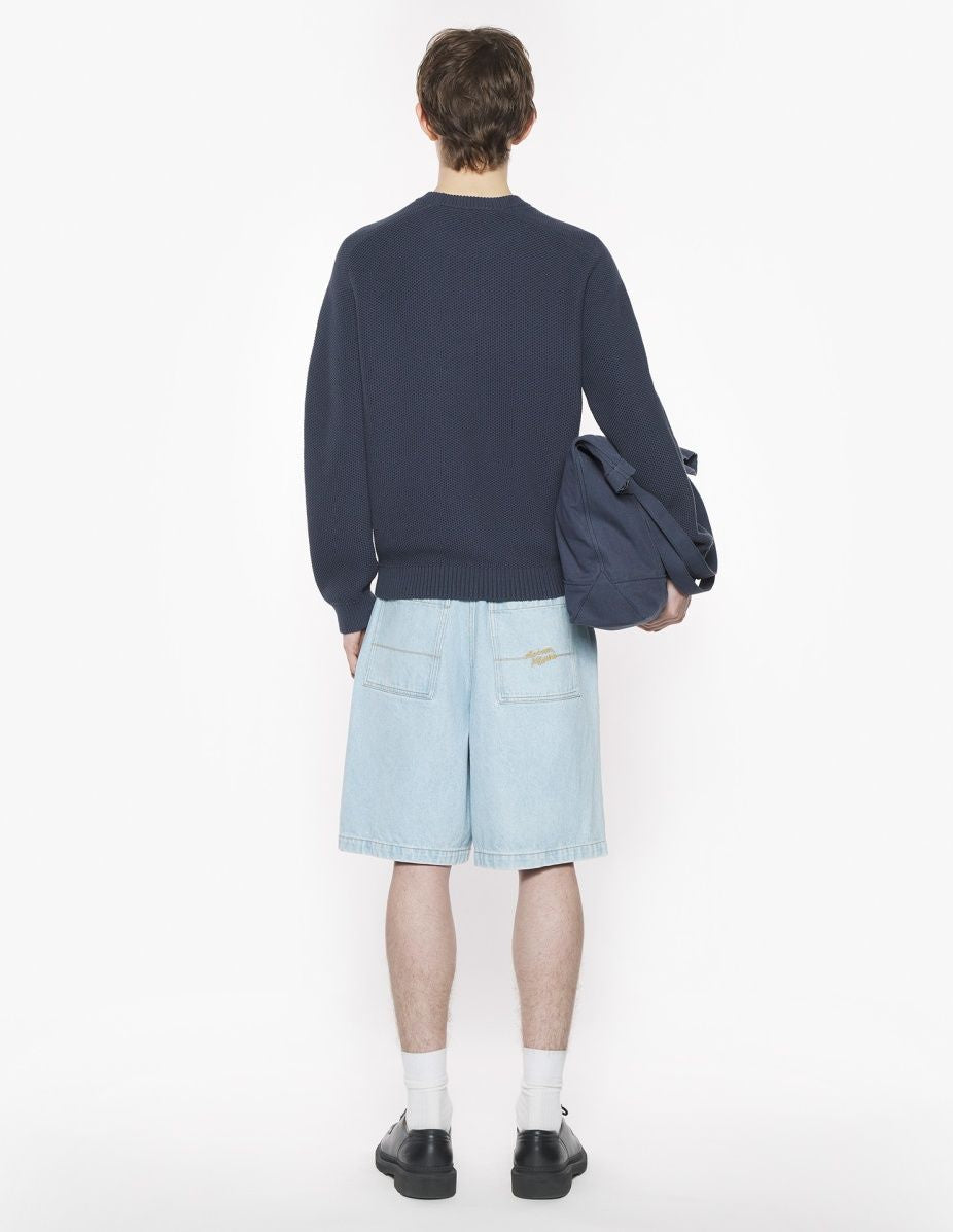 MAISON KITSUNÉ Varsity Embroidered Mesh Jumper - Men's