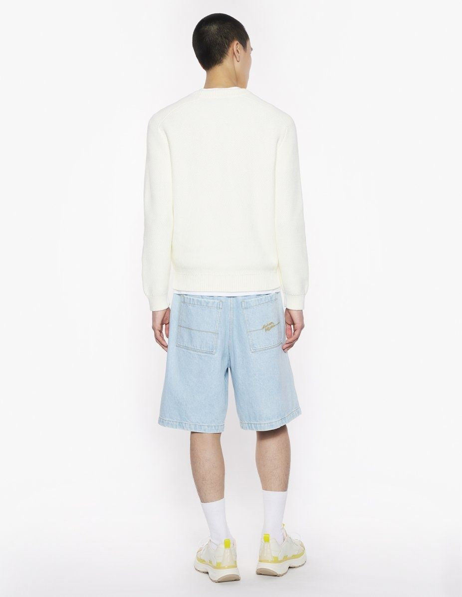 MAISON KITSUNÉ Men's Varsity Embroidered Mesh Jumper