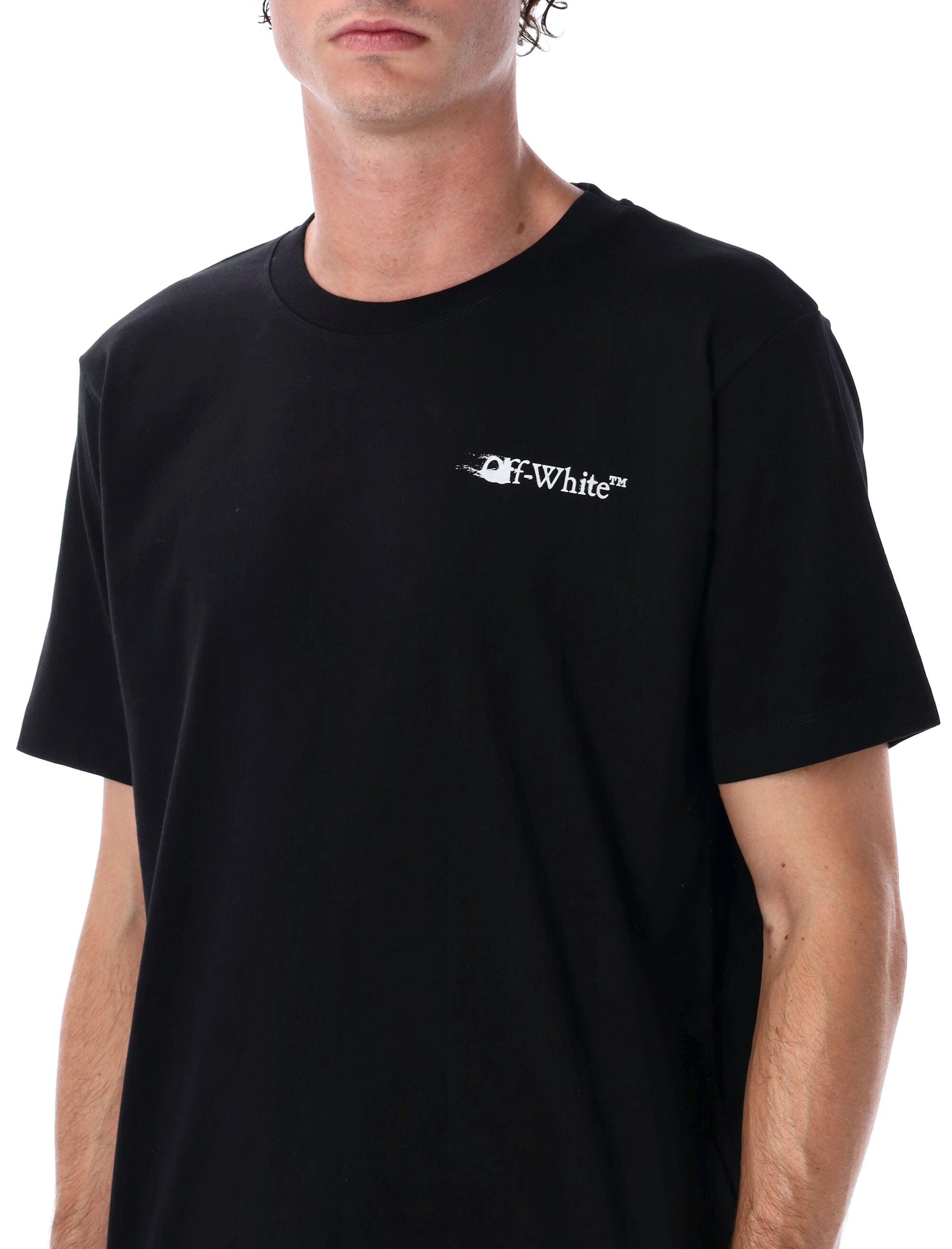 OFF-WHITE Slim Fit Back Print Cotton T-Shirt