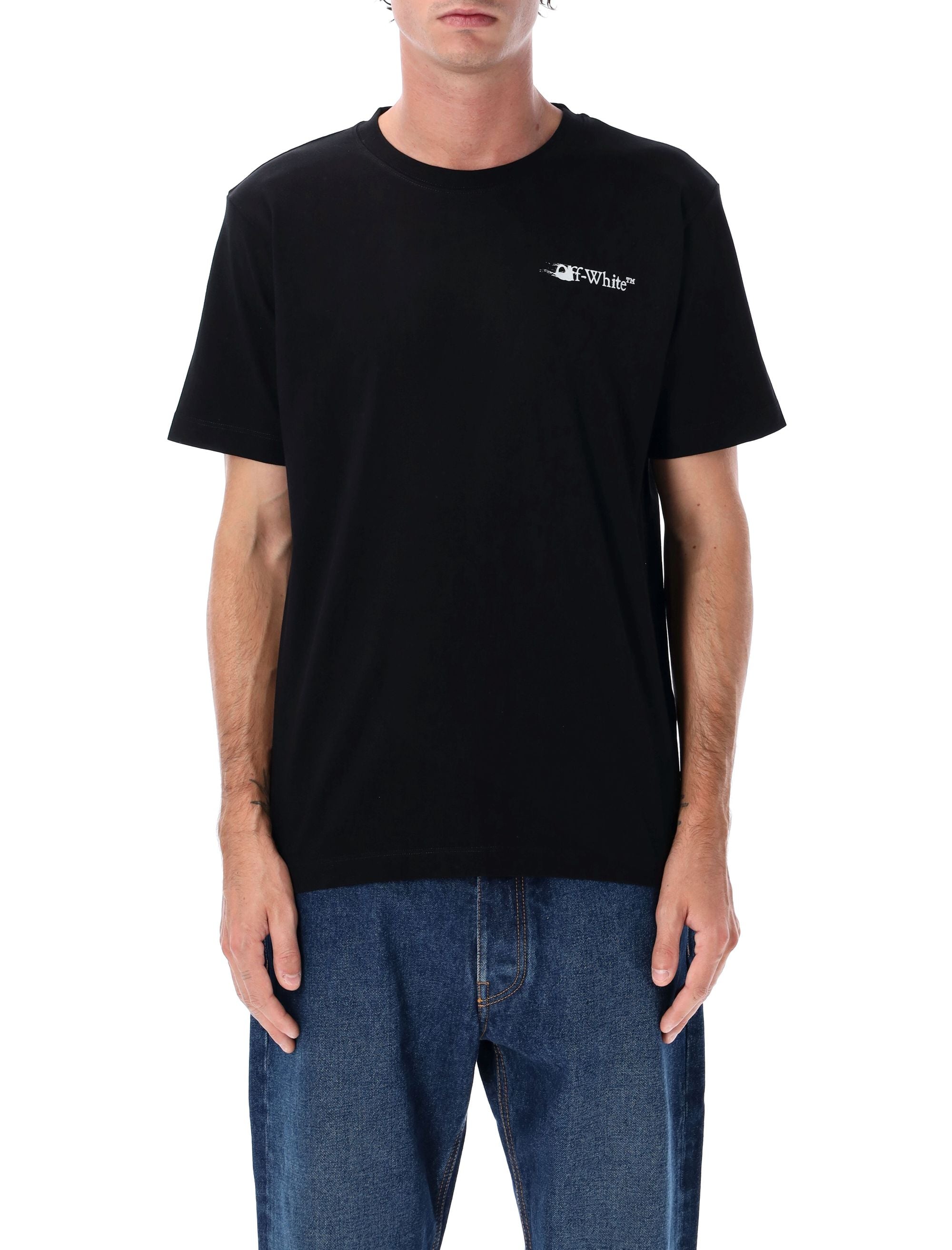 OFF-WHITE Slim Fit Back Print Cotton T-Shirt