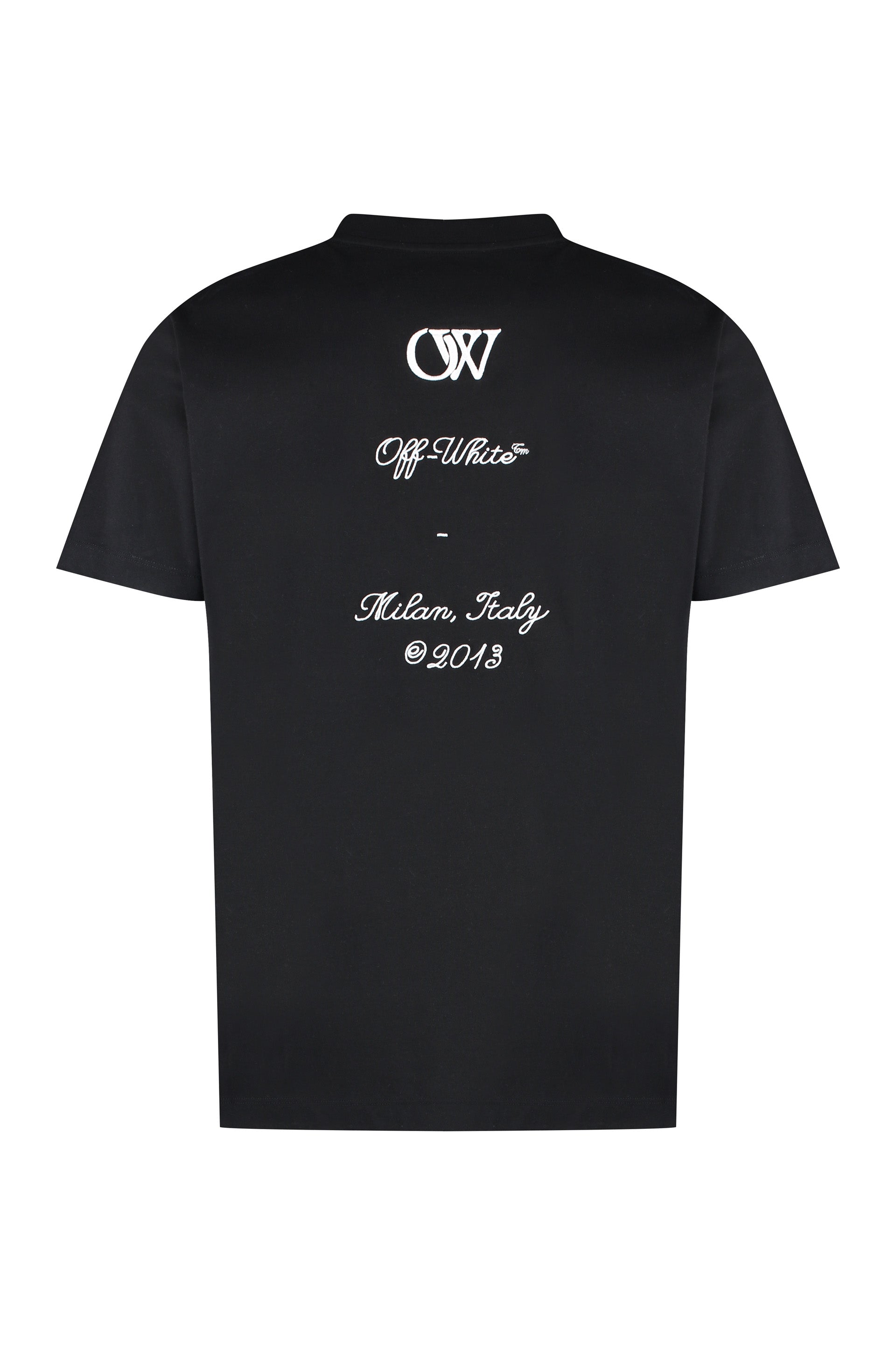 OFF-WHITE Men's Slim Fit Cotton Crew-Neck T-Shirt