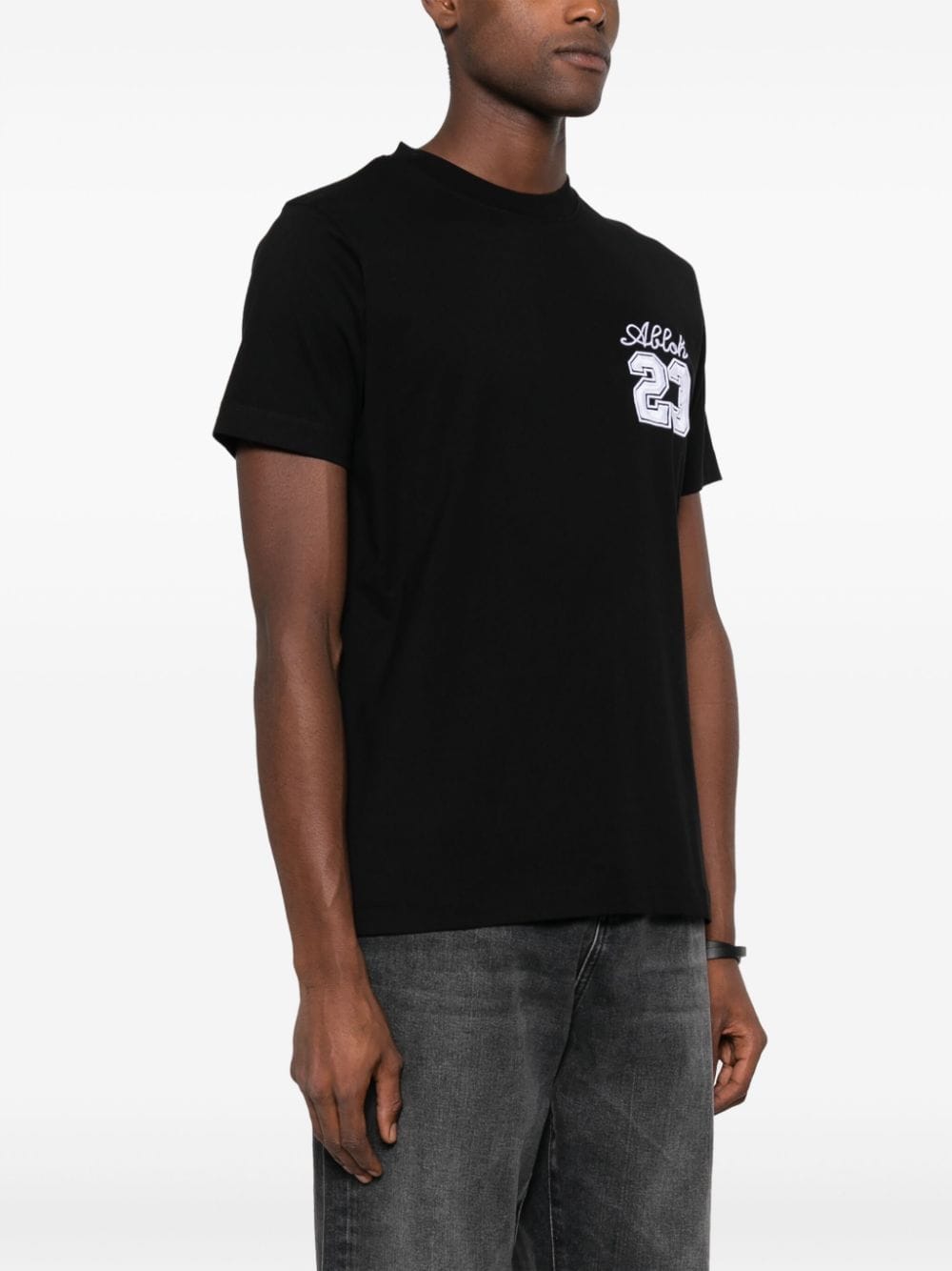 OFF-WHITE Men's Slim Fit Cotton Crew-Neck T-Shirt