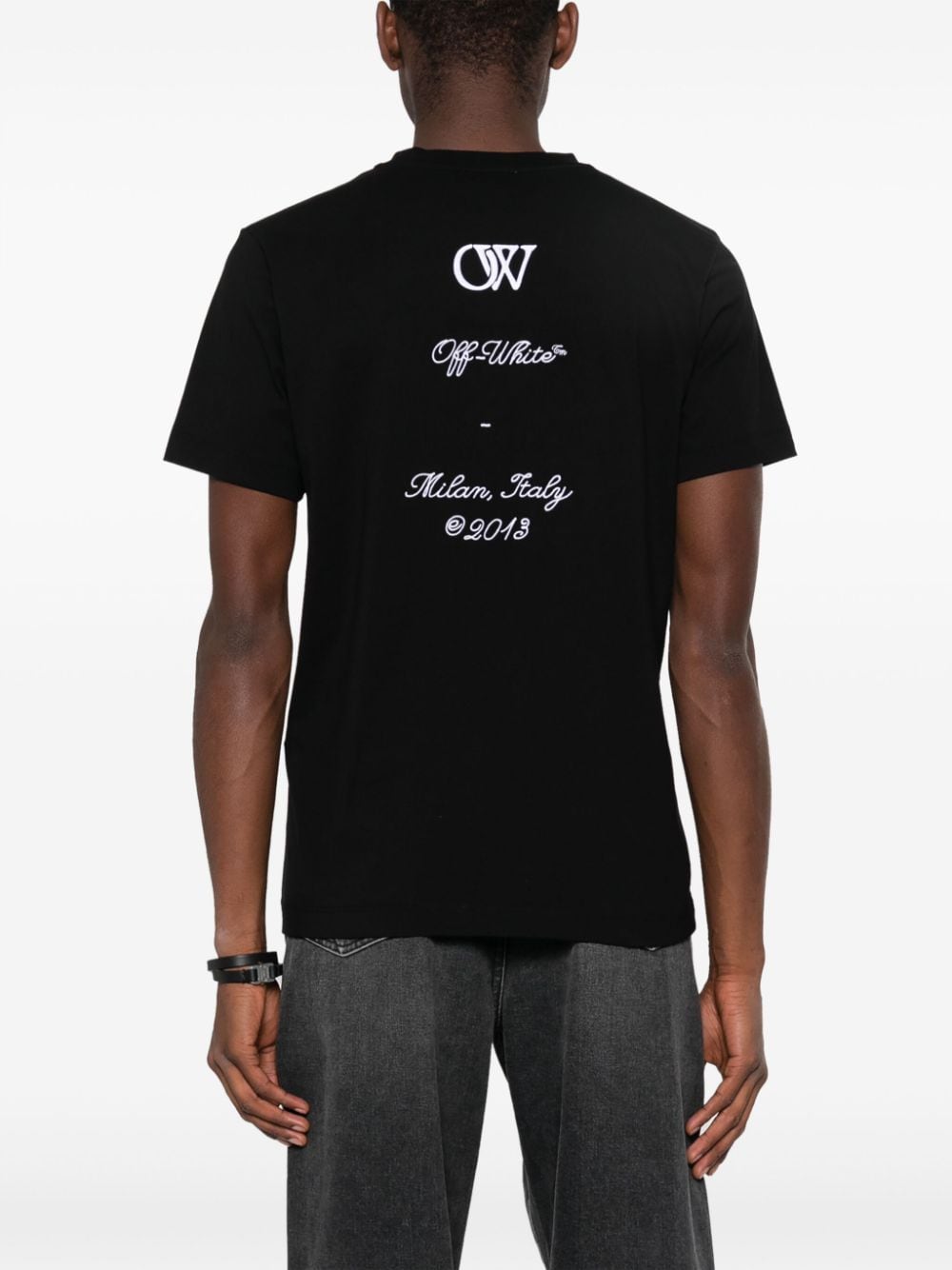 OFF-WHITE Men's Slim Fit Cotton Crew-Neck T-Shirt