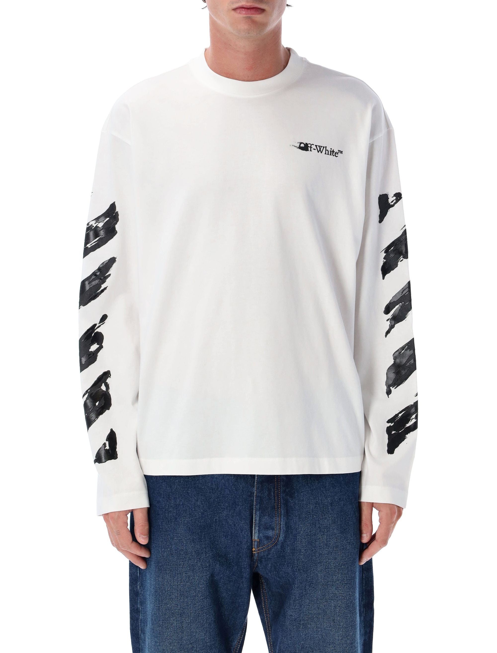OFF-WHITE 90's Cotton Long Sleeve T-Shirt with Bold Graphic Detailing