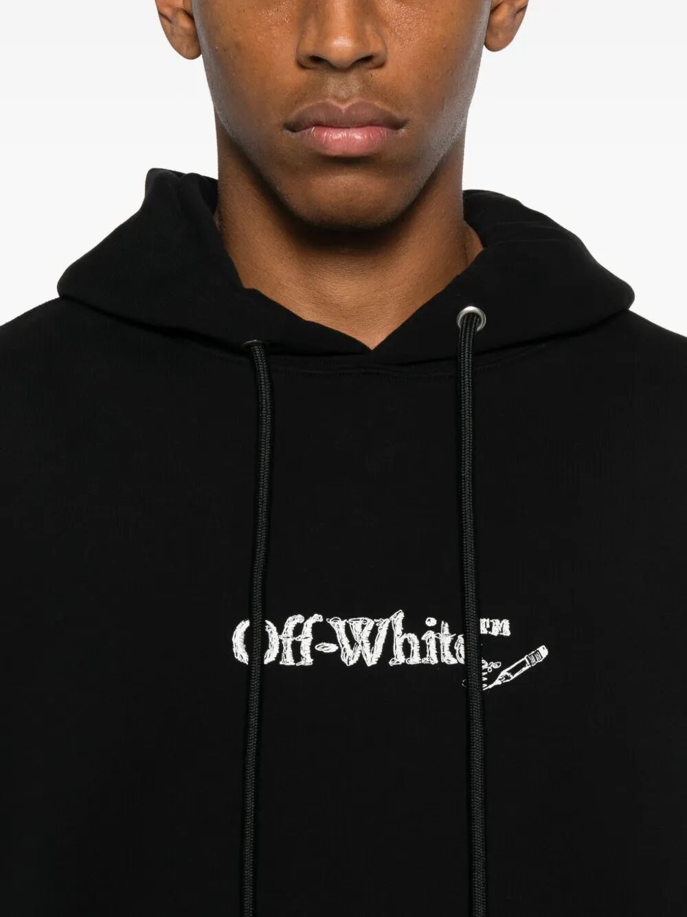 OFF-WHITE Logo-Embroidered Hoodie for Men