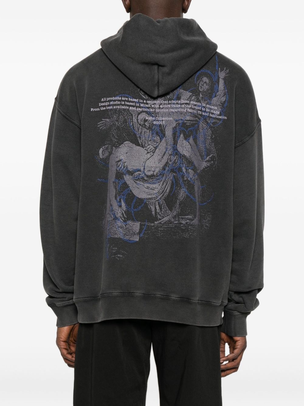OFF-WHITE Faded Painting Skate Cotton Hoodie