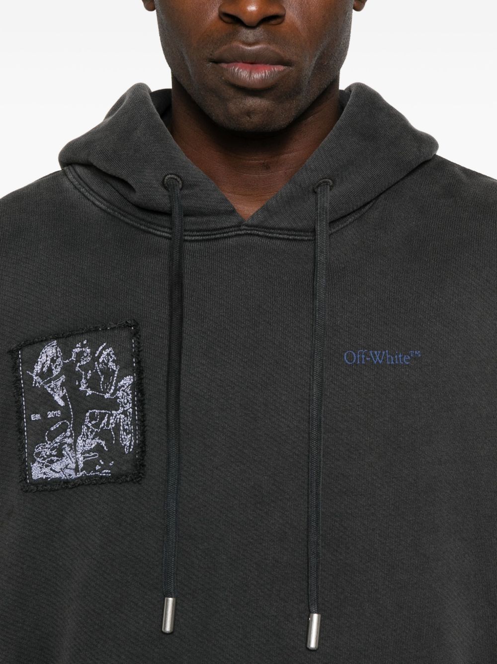 OFF-WHITE Faded Painting Skate Cotton Hoodie