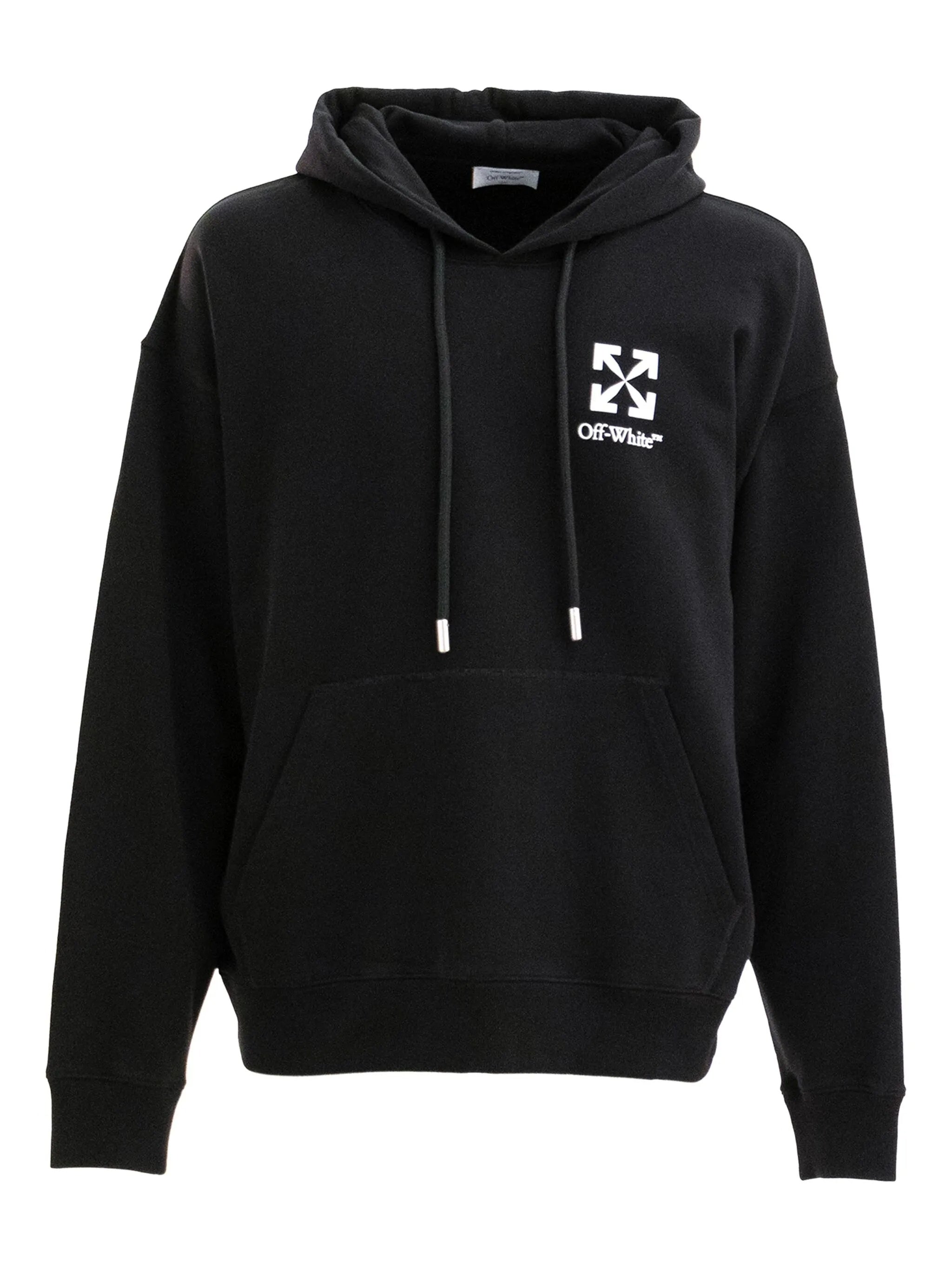 OFF-WHITE Cotton Hooded Sweatshirt for Men - FW25 Collection