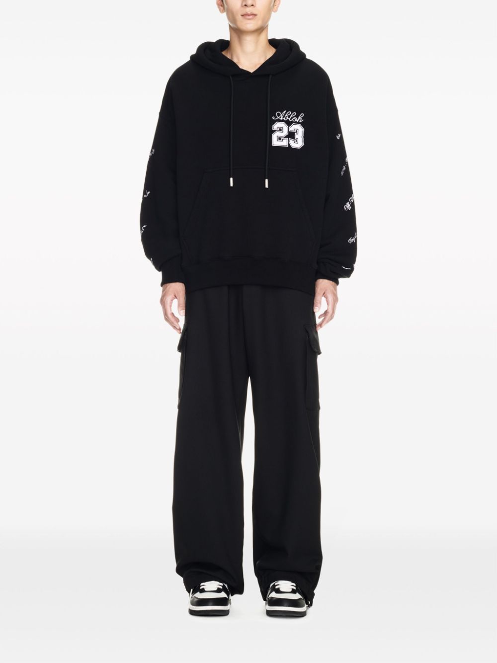 OFF-WHITE Cotton Hoodie with MJ 23 Patch