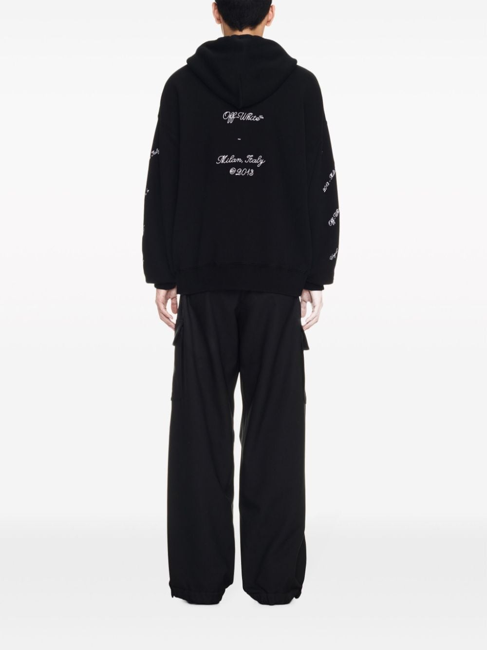 OFF-WHITE Cotton Hoodie with MJ 23 Patch