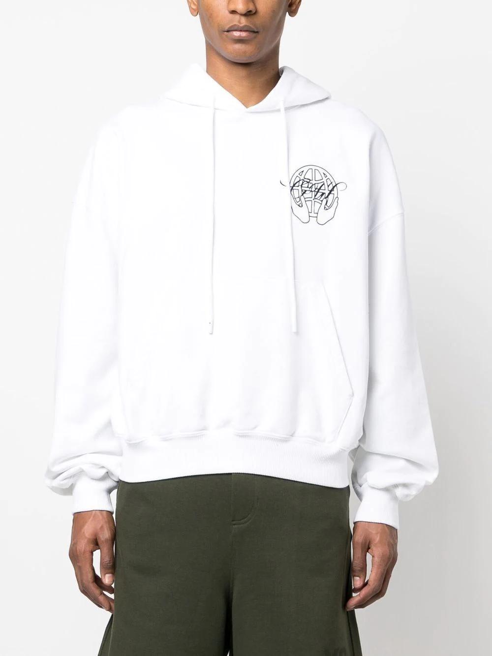 OFF-WHITE Hooded Sweatshirt with Back Print for Men