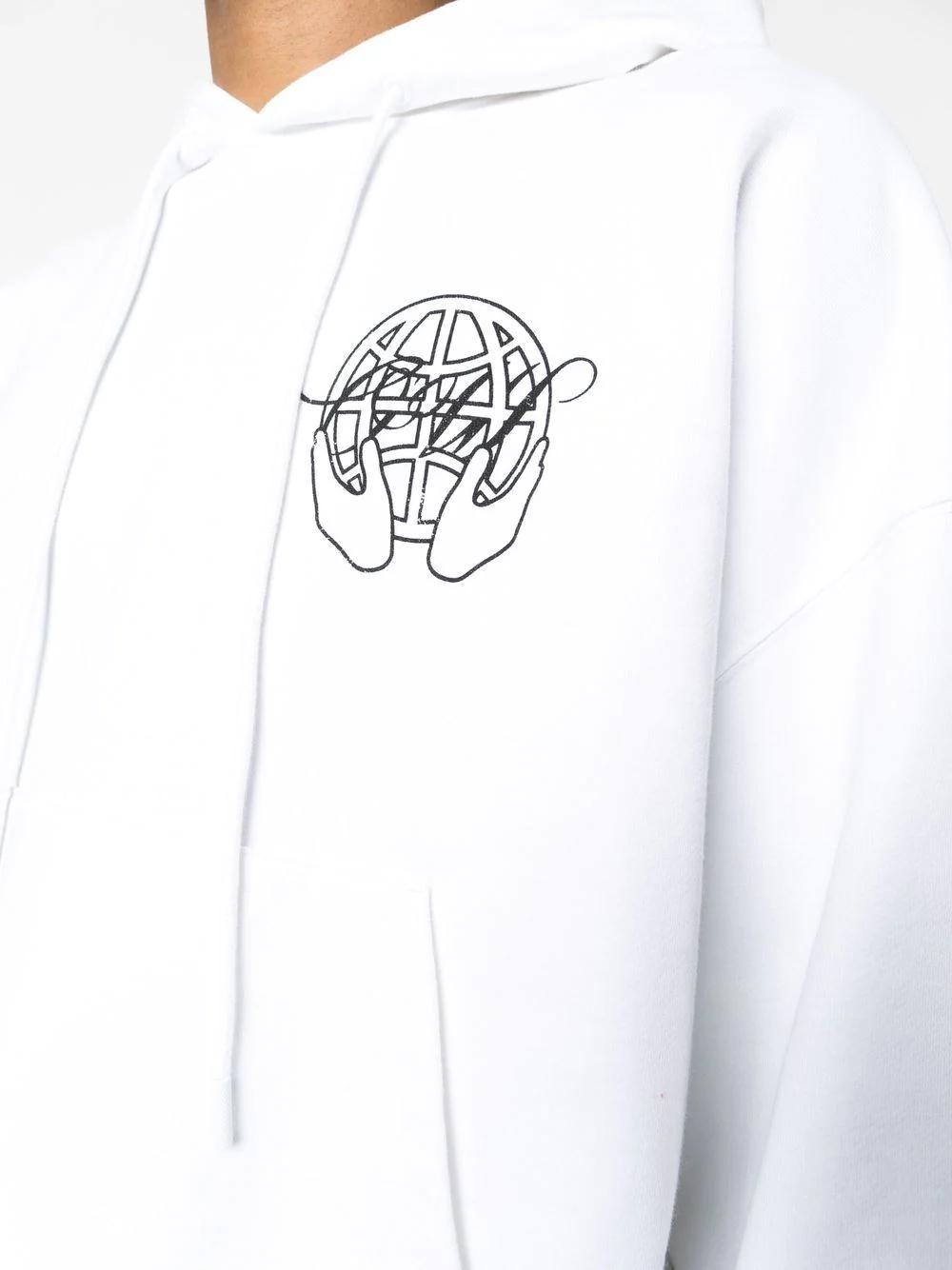 OFF-WHITE Hooded Sweatshirt with Back Print for Men