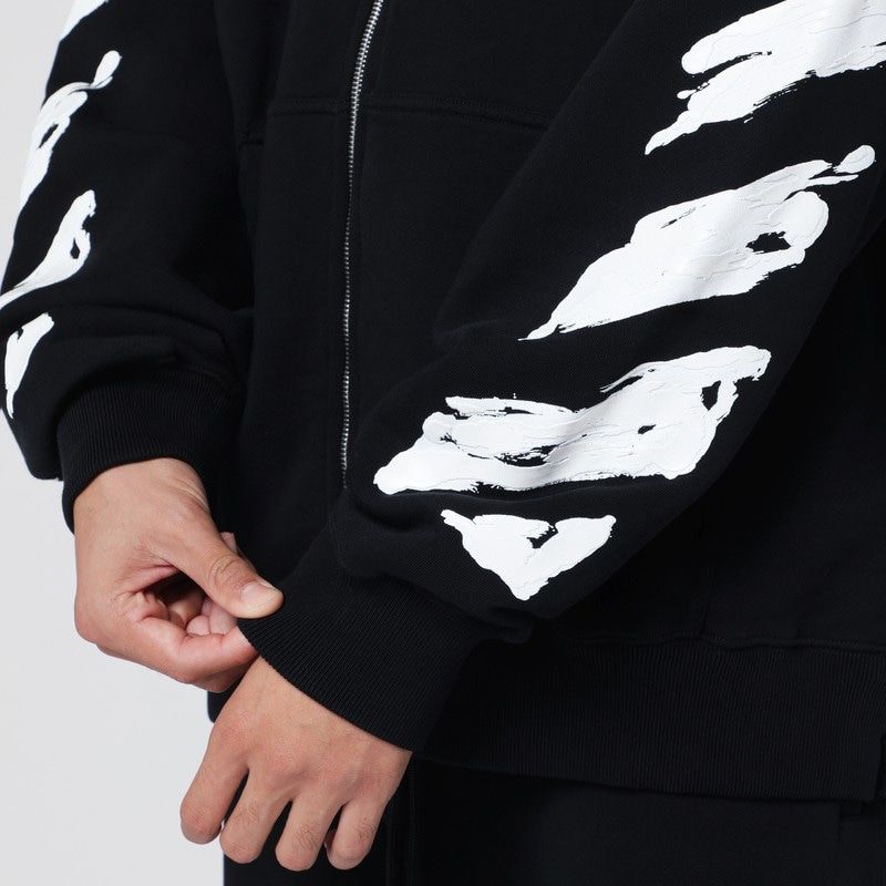 OFF-WHITE Men's Performance Zip-Up Hoodie with Logo Print