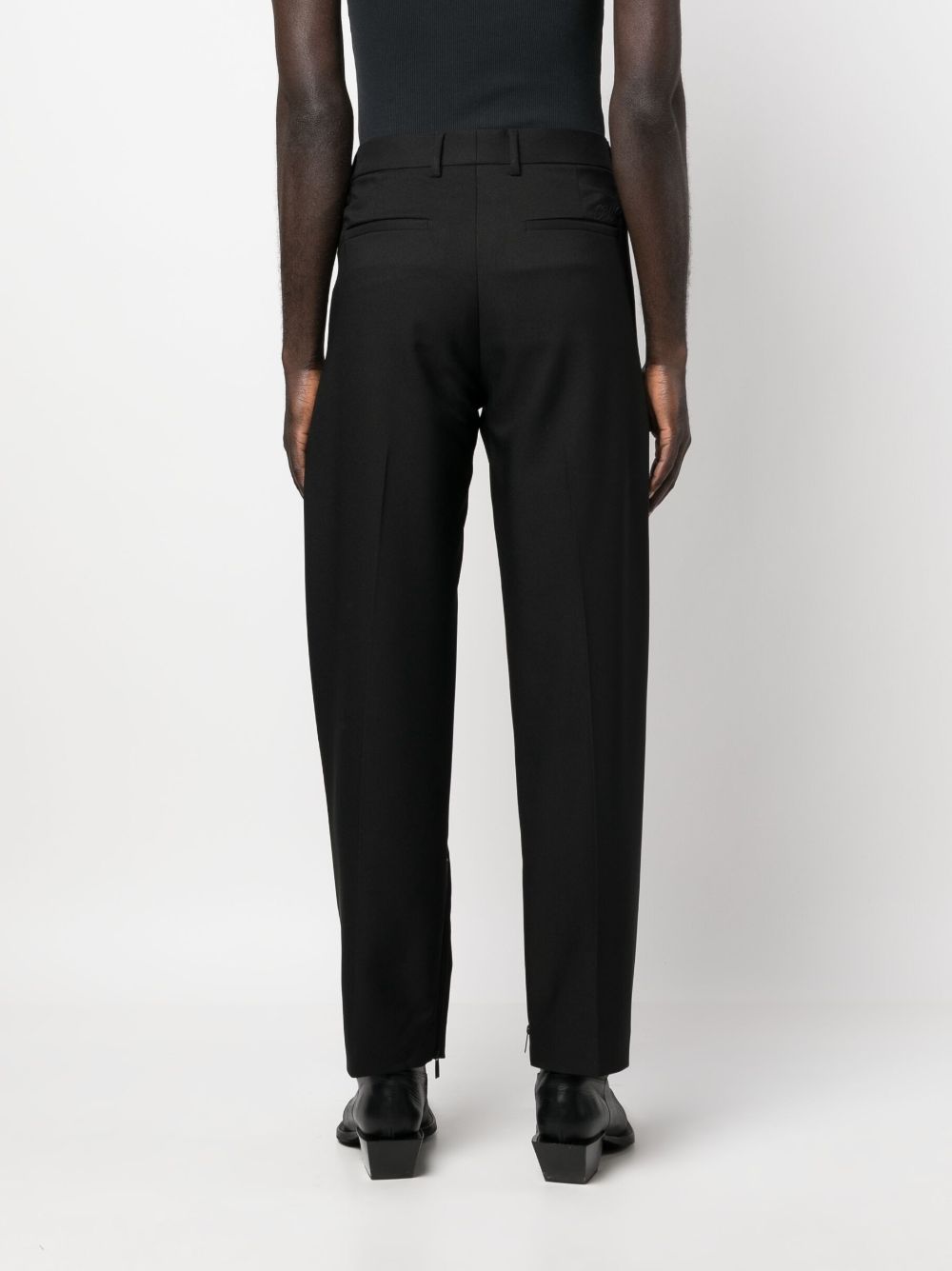 OFF-WHITE Slim Fit Embroidered Drill Zip Pants