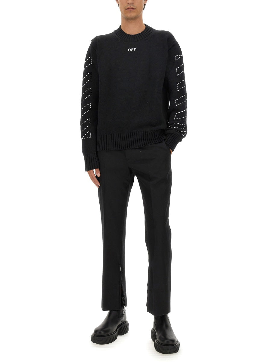 OFF-WHITE Slim Fit Wool Pants - Size 48
