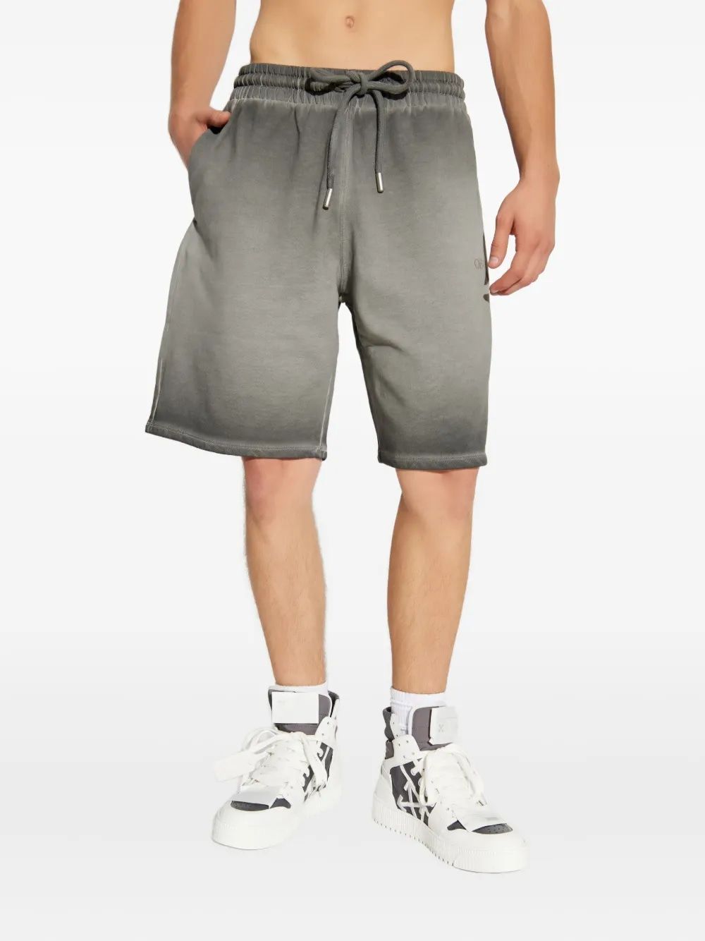 OFF-WHITE Mini Laundry Diagonal Graphic Sweatshorts