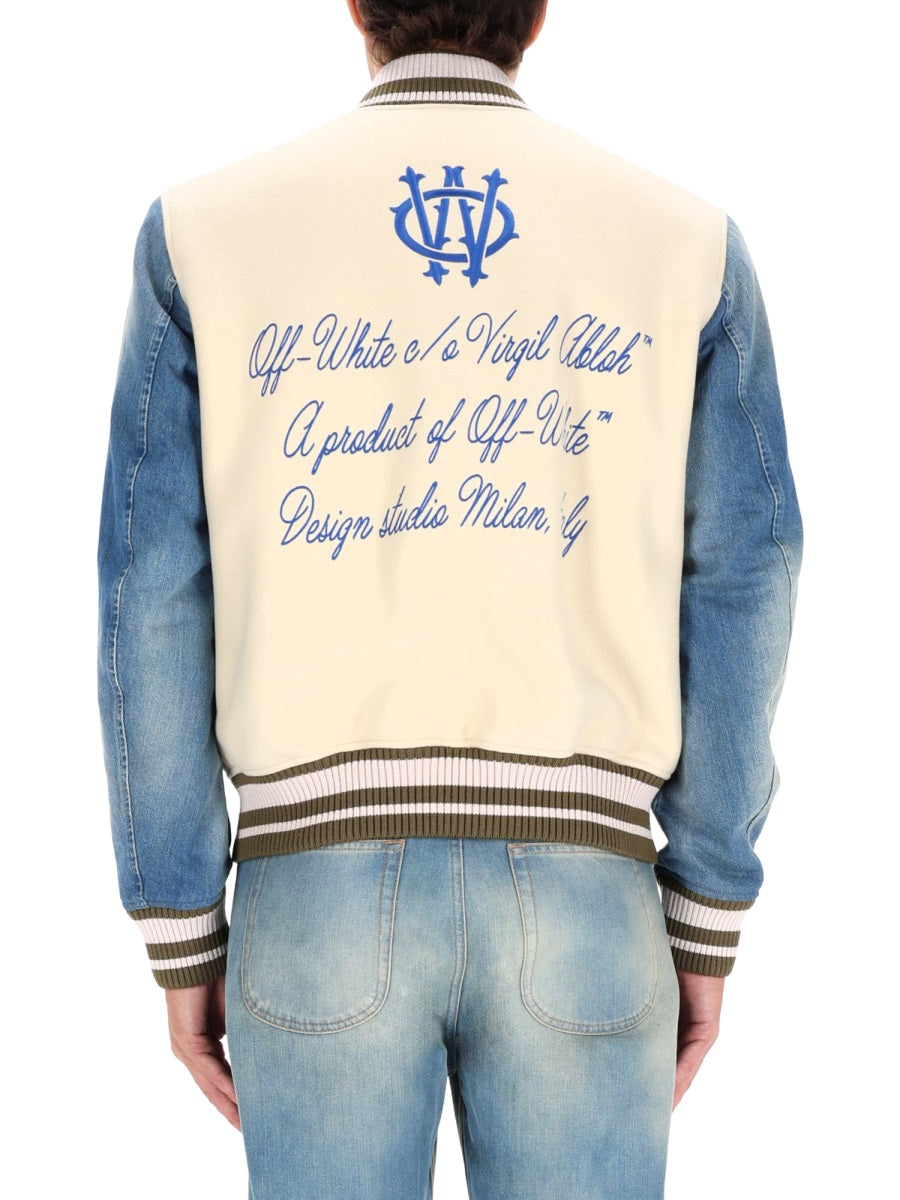 OFF-WHITE Gothic Wool Varsity Jacket for Men