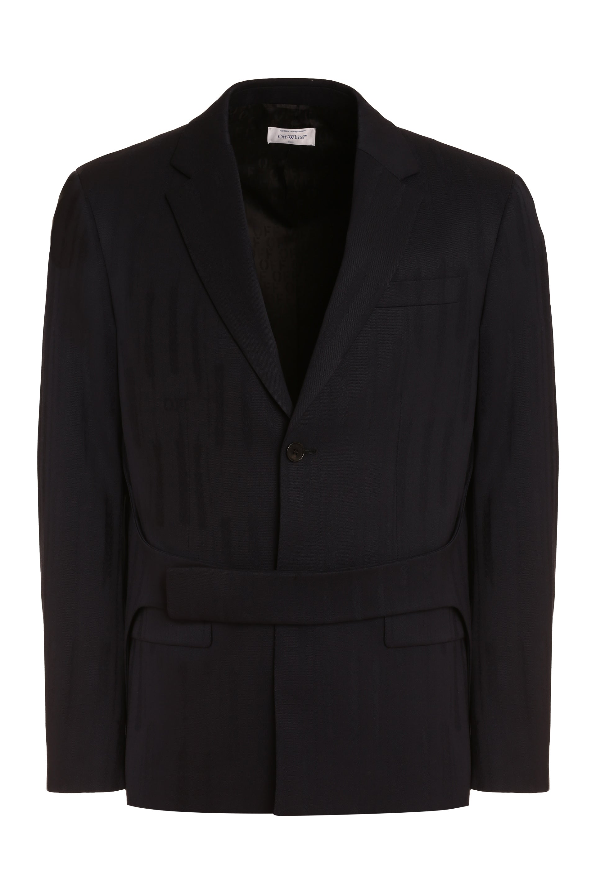 OFF-WHITE Wool Single-Breasted Blazer for Men