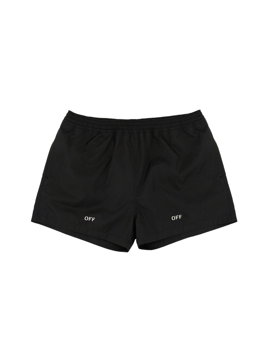 OFF-WHITE Logo Print Mini Swim Shorts