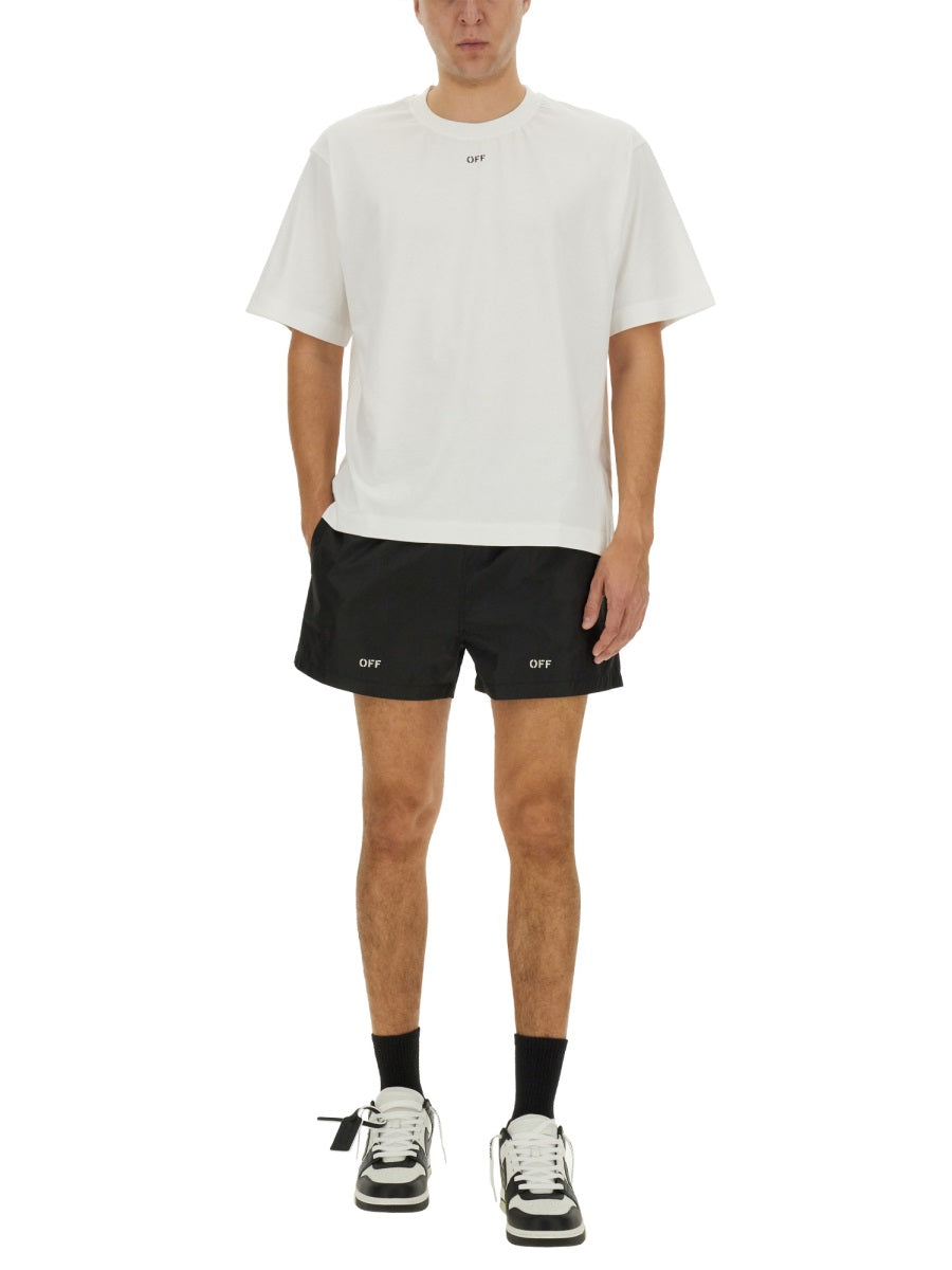 OFF-WHITE Logo Print Mini Swim Shorts