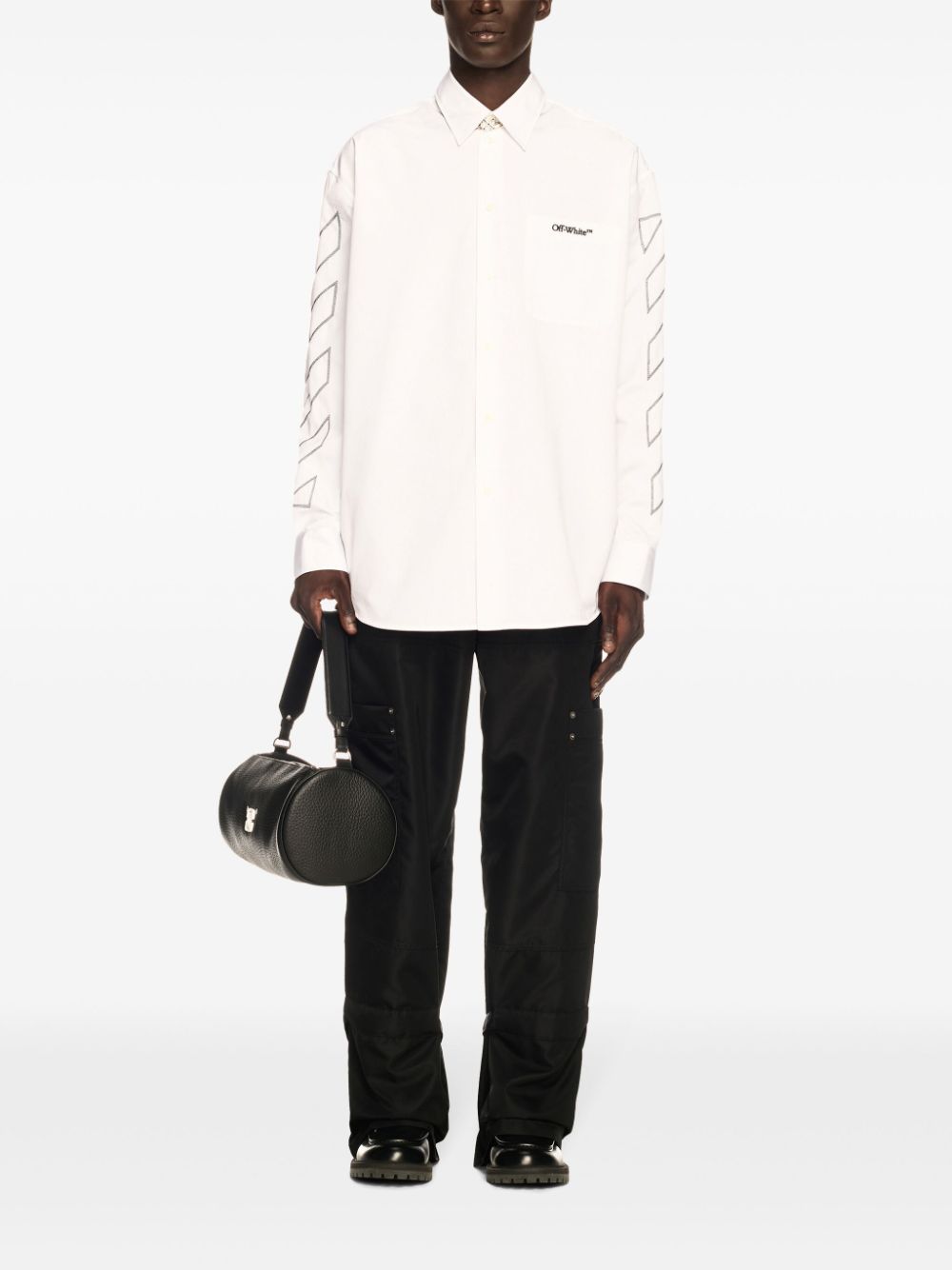 OFF-WHITE Elegant Pure Cotton Button-Down Shirt for Men
