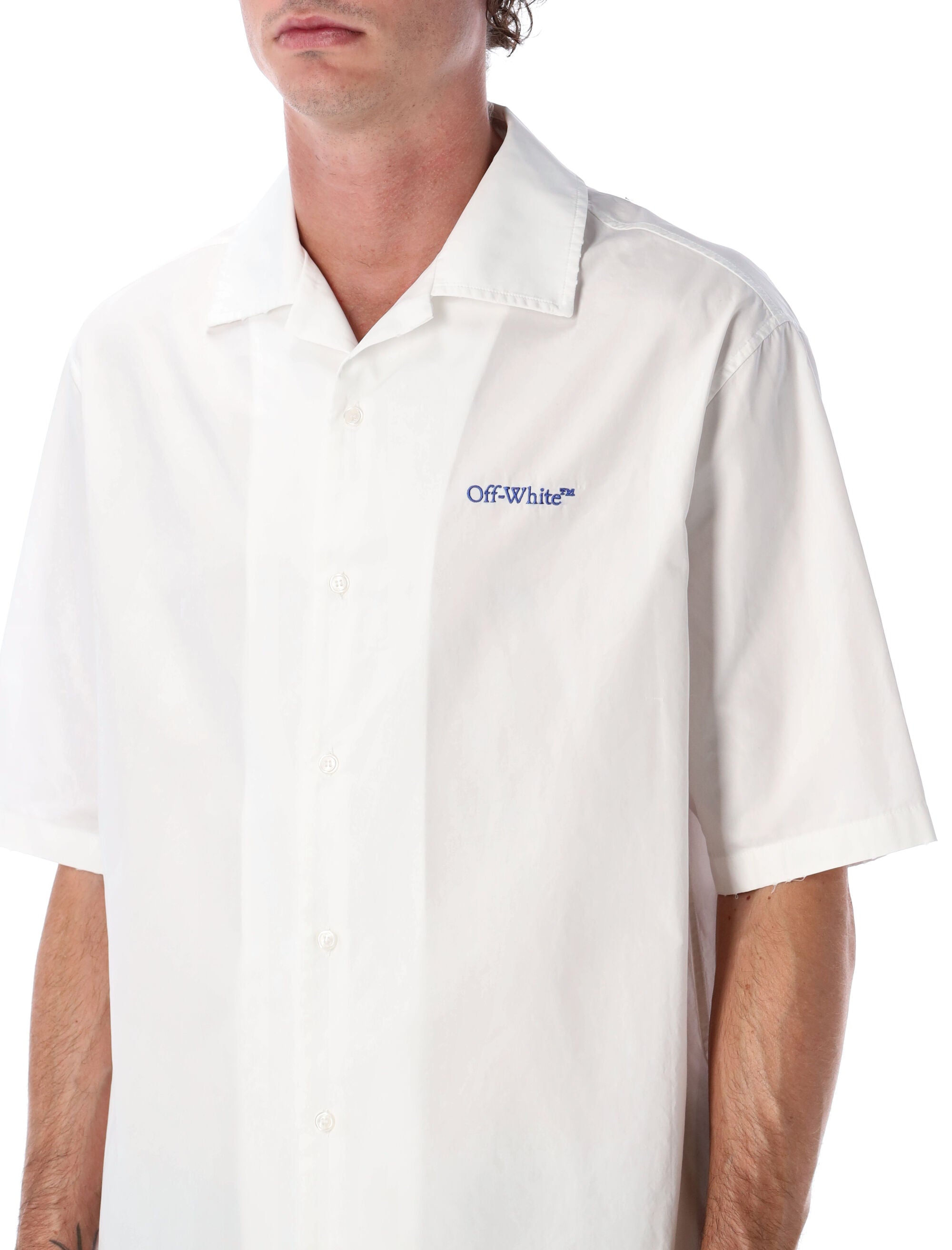 OFF-WHITE Men's Brush Arrow Bowling Shirt - Size 48