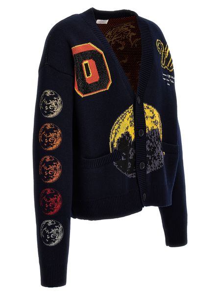 OFF-WHITE Moon Phase V-Neck Long Sleeved Cardigan