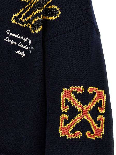 OFF-WHITE Moon Phase V-Neck Long Sleeved Cardigan