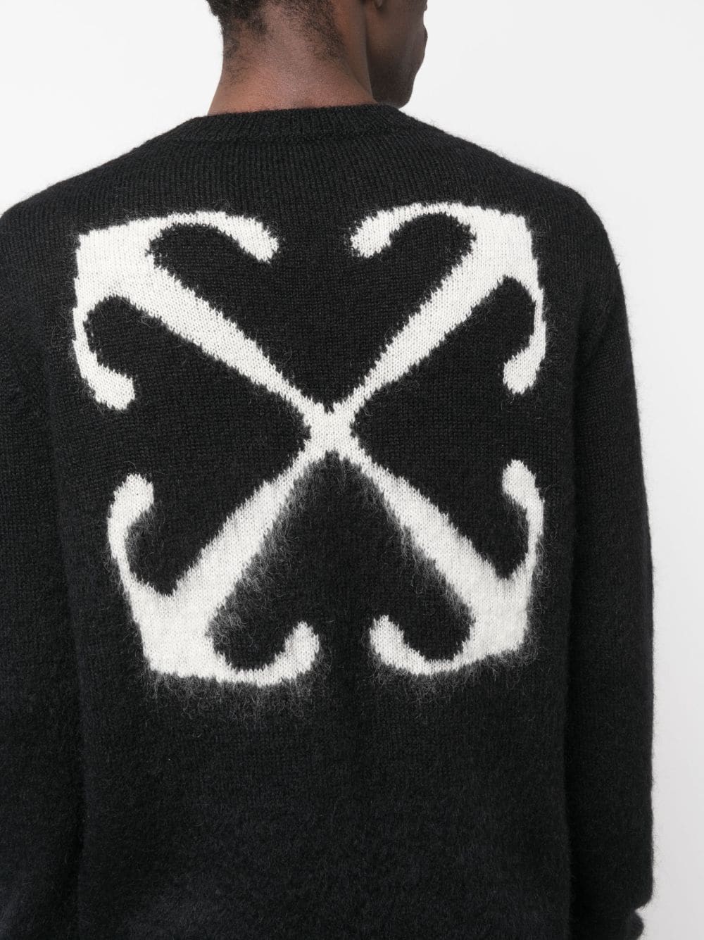 OFF-WHITE Mohair Blend Sweater with Ribbed Collar - Men's FW23