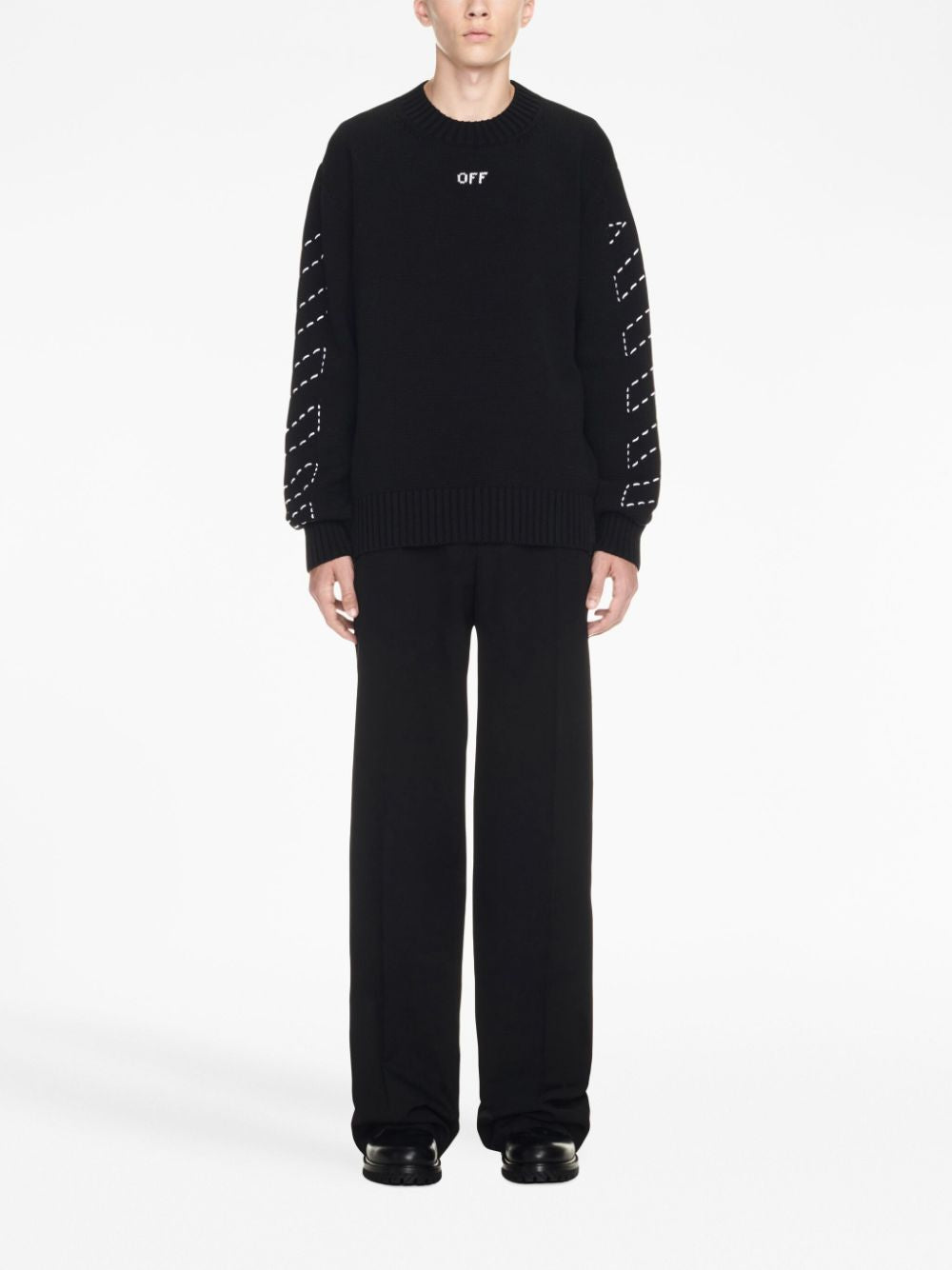 OFF-WHITE Cotton Crew-Neck Sweater