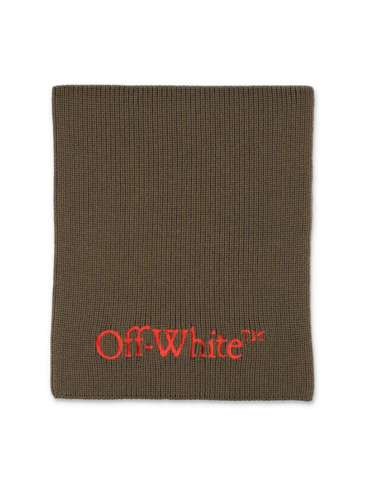 OFF-WHITE Bookish Logo Knit Wool Scarf 36x176 cm