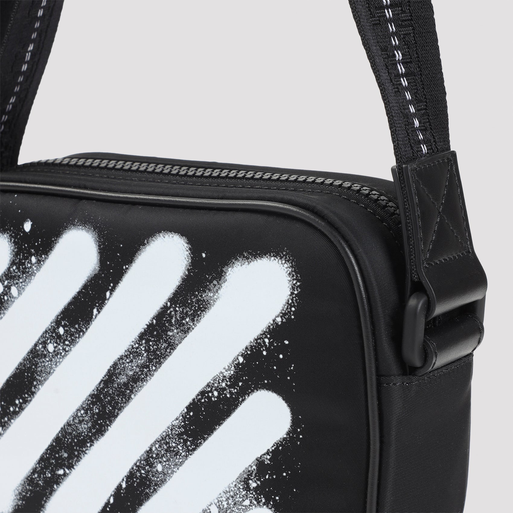 OFF-WHITE Diagonal Print Polyamide Mini Camera Handbag