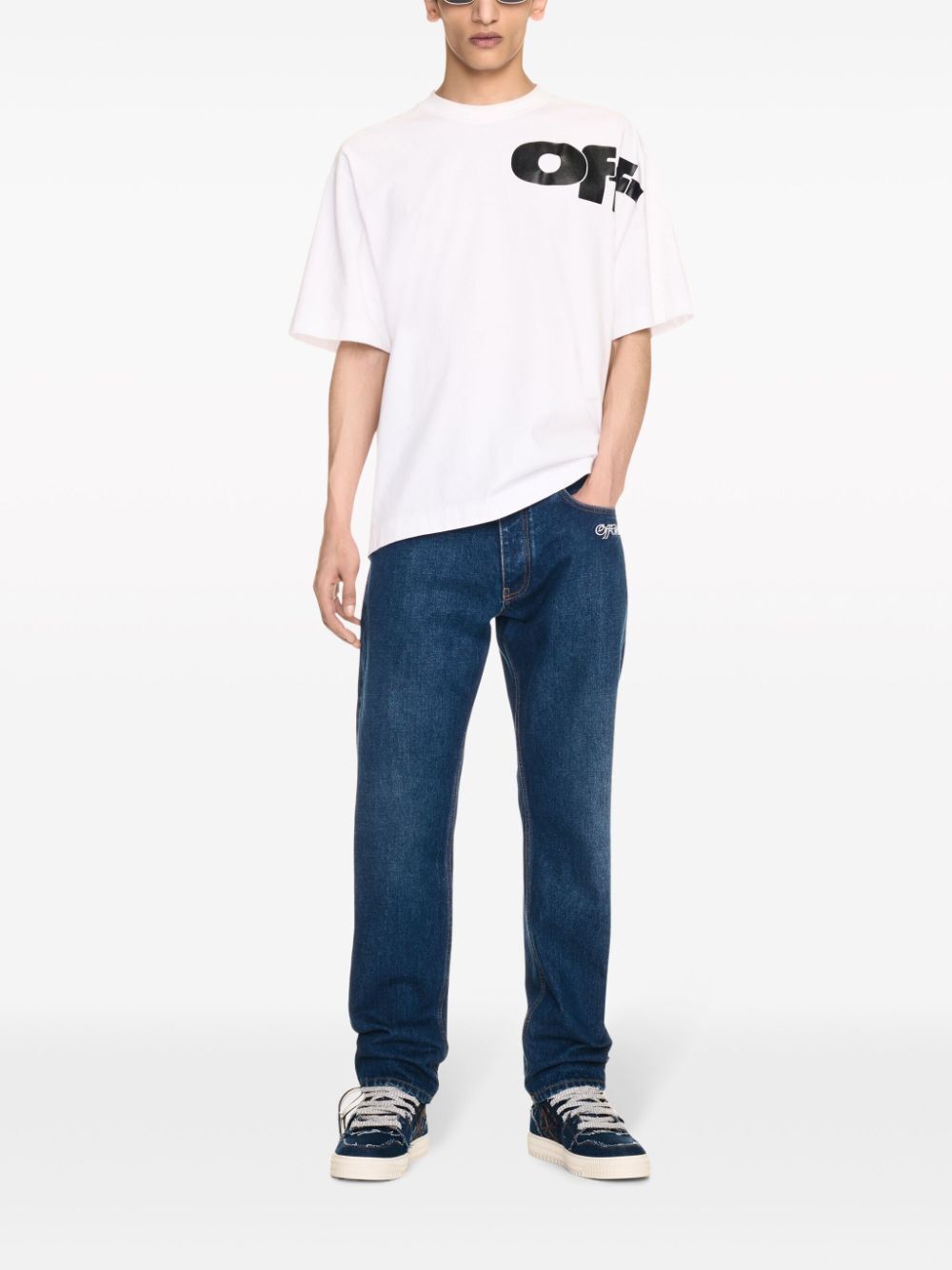 OFF-WHITE Men's Script Tapered Jeans