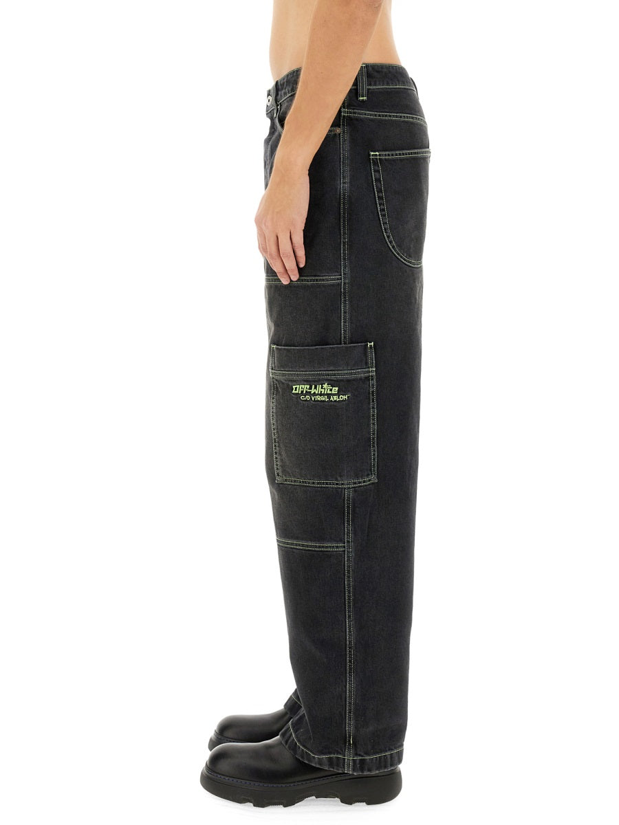 OFF-WHITE Irregular Cargo Jeans for Men - SS25 Collection