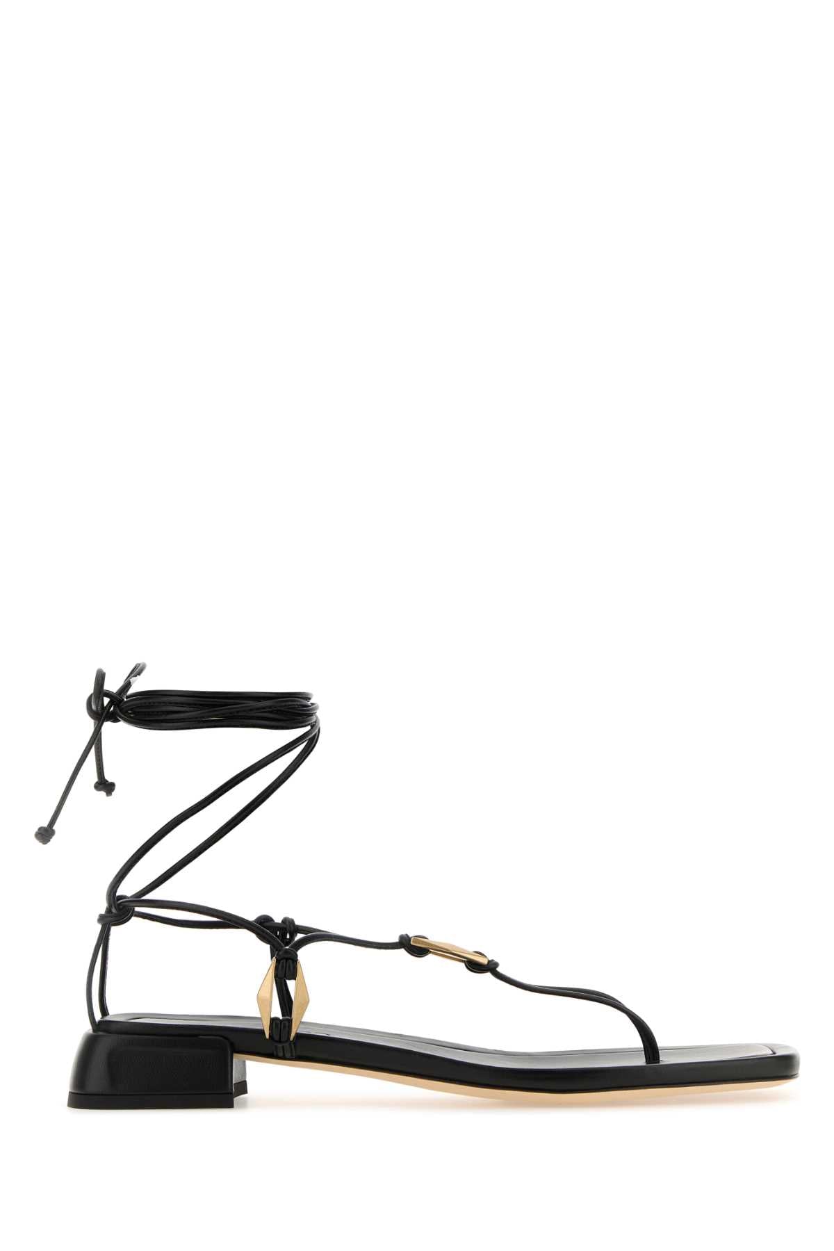 JIMMY CHOO Luxurious Nappa Leather Thong Sandals