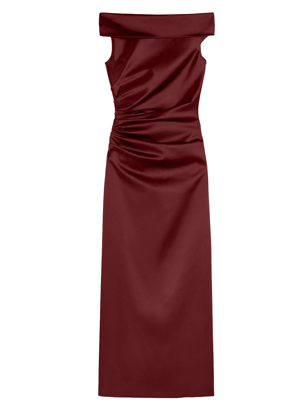 MAX MARA Elegant Long Stretch Satin Dress