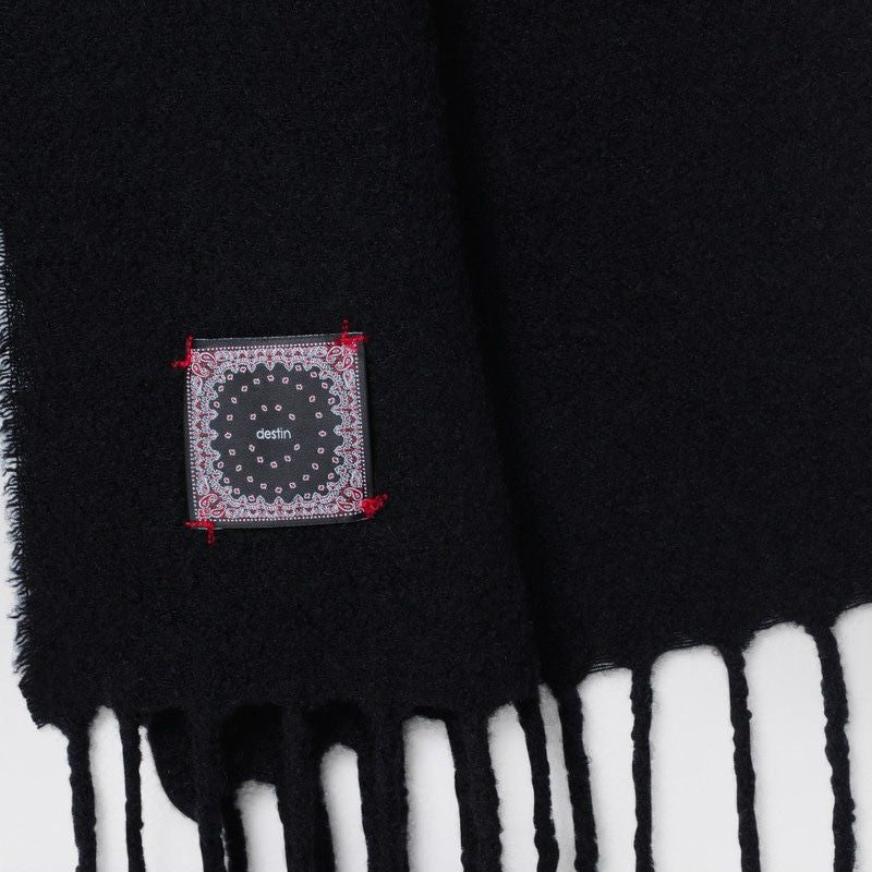 DESTIN Elegant Wool and Cashmere Scarf with Fringed Edges