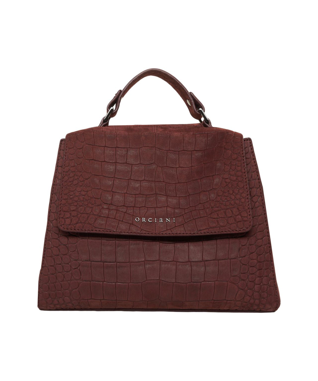ORCIANI Mini Crocodile-Effect Handbag with Top Handle