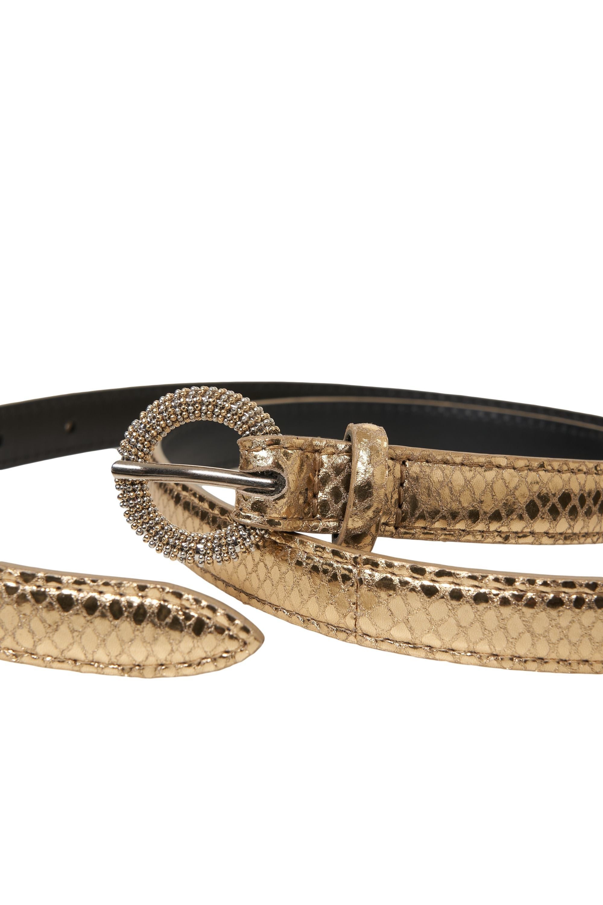 ORCIANI Crocodile-Effect Leather Belt - 1.5cm Width