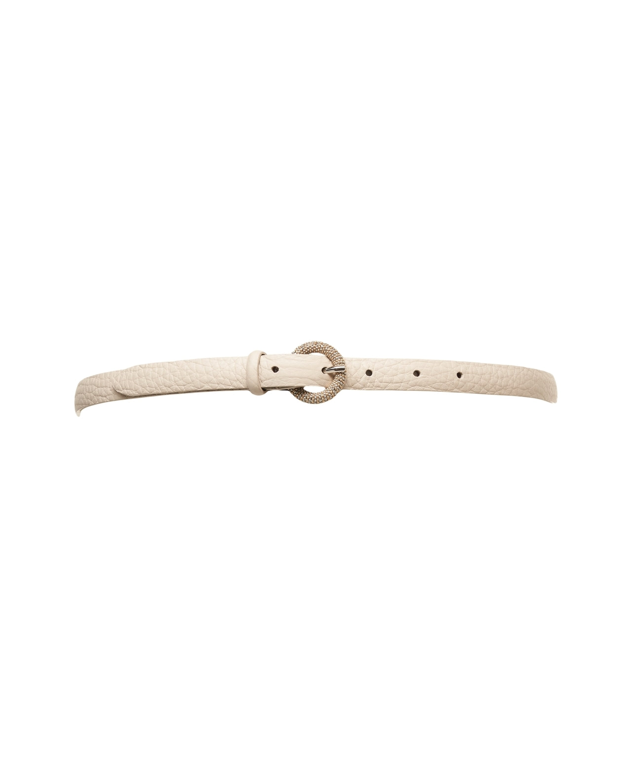 ORCIANI Elegant Hammered Leather Belt with Round Buckle