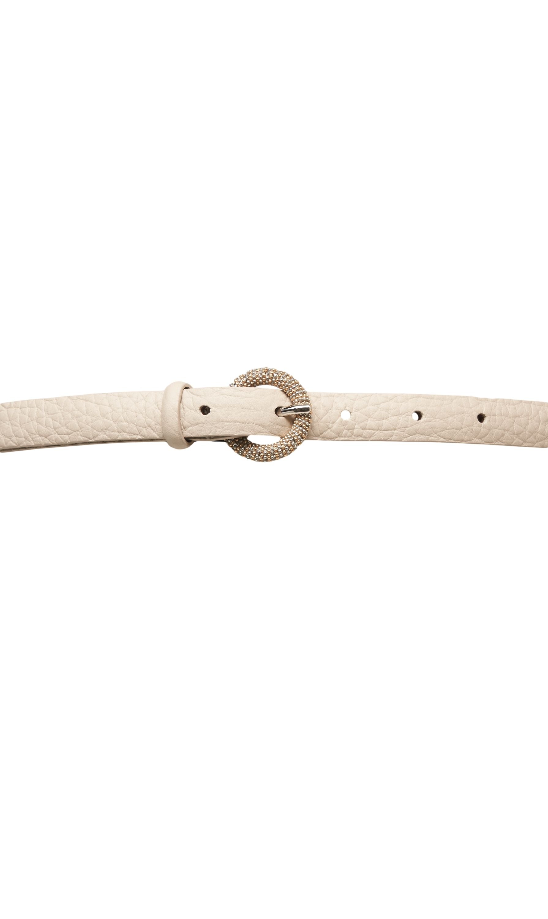 ORCIANI Elegant Hammered Leather Belt with Round Buckle