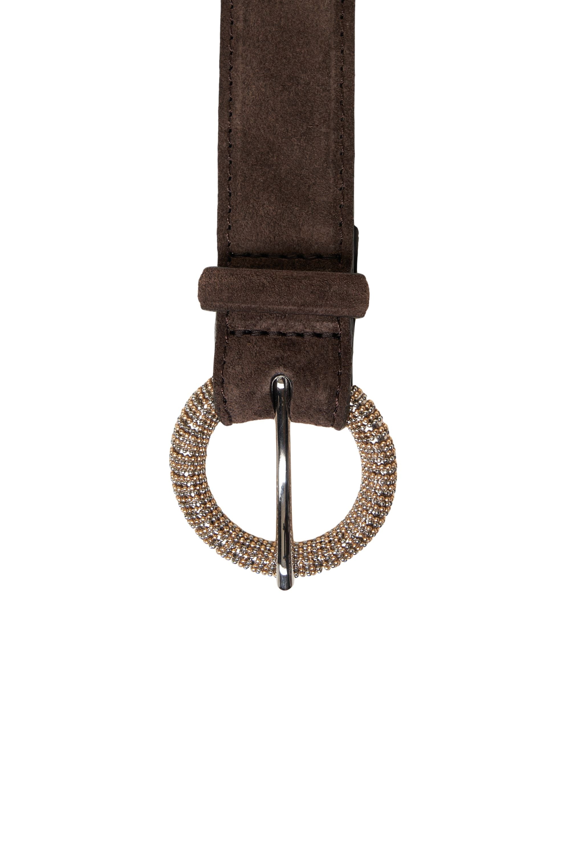ORCIANI Elegant Suede Belt with Round Buckle