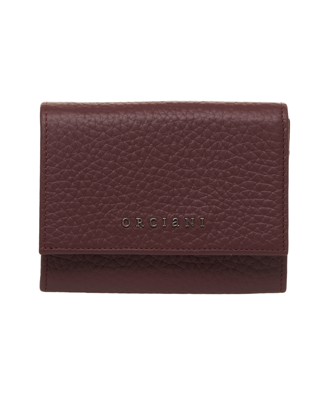 ORCIANI Mini Hammered Leather Wallet with Flap Closure