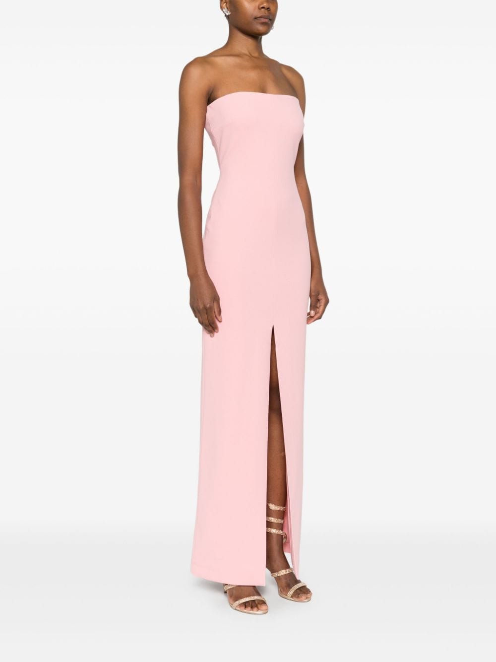 SOLACE LONDON Maxi Dress with Strapless Front Slit